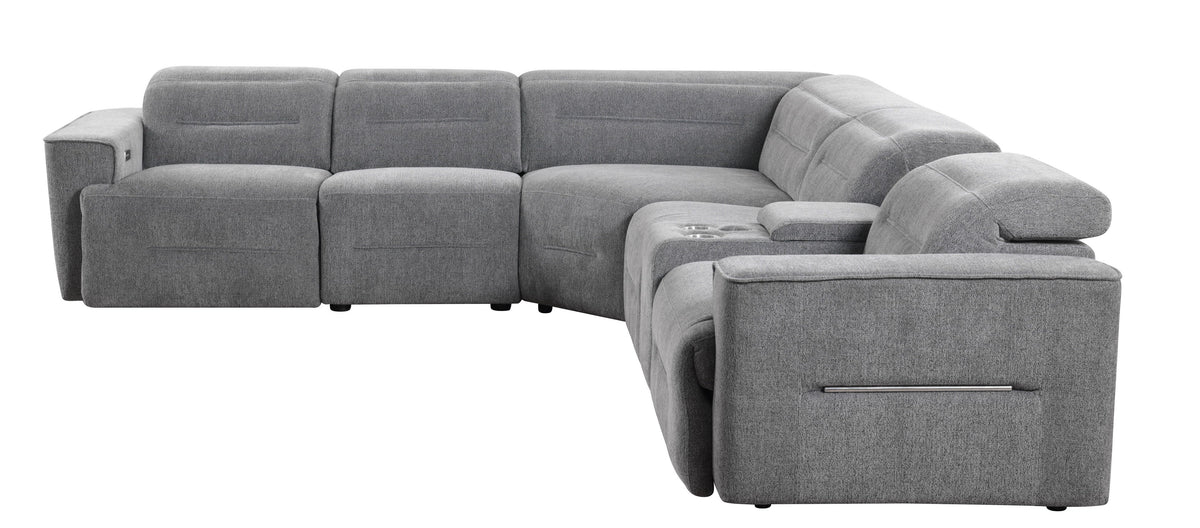 Nexus Power Reclining Sectional (Dark Grey Fabric)