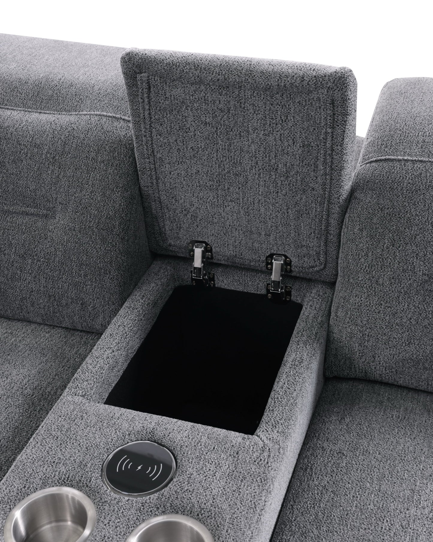 Nexus Power Reclining Sectional (Dark Grey Fabric)