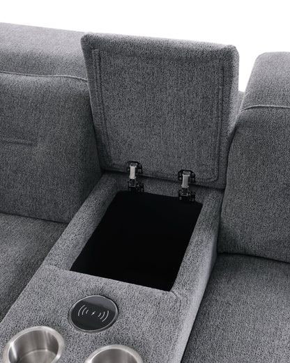 Nexus Power Reclining Sectional (Dark Grey Fabric)