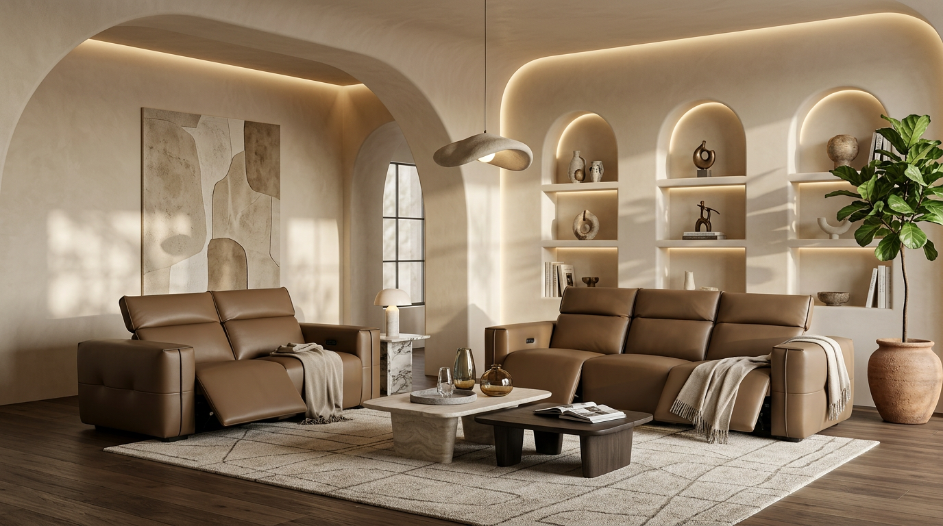 Ember Power Reclining Sofa & Loveseat (Brown)