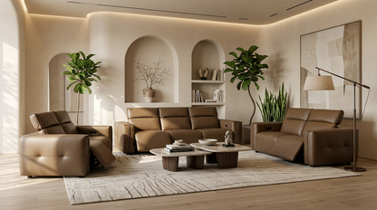 Ember Power Reclining Sofa & Loveseat (Brown)