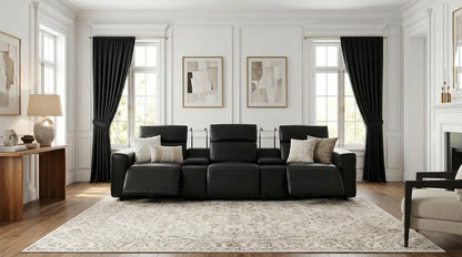 Diamante Italian Leather Power Home Theater Recliner Row
