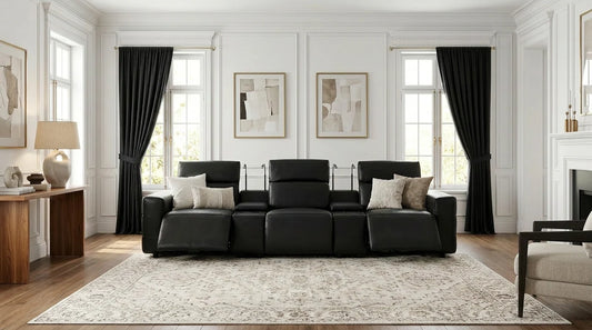 Diamante Italian Leather Power Home Theater Recliner Row