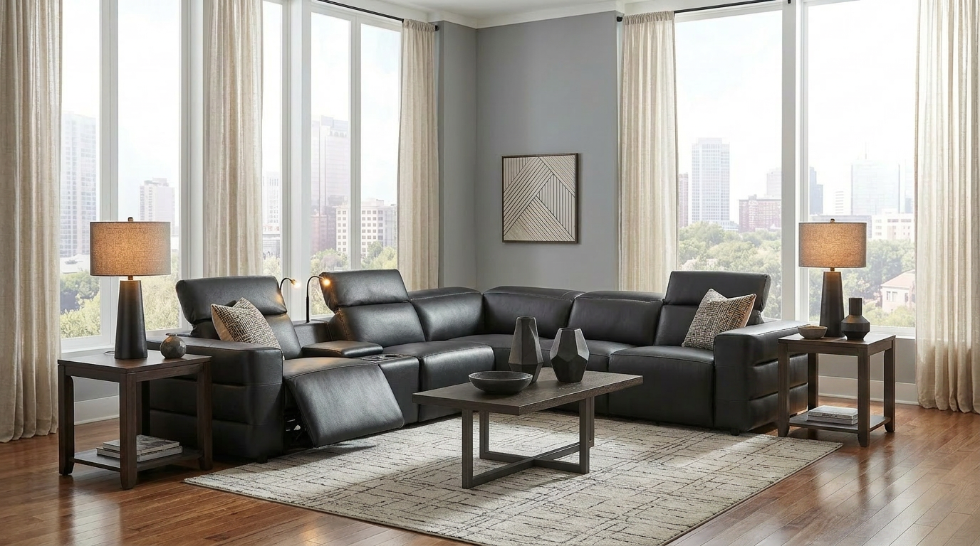 Holly Power Reclining Corner Sectional (Black)