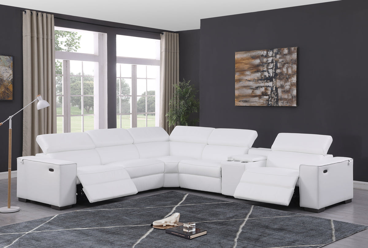Picasso II Reclining Sectional 6-Piece (White)