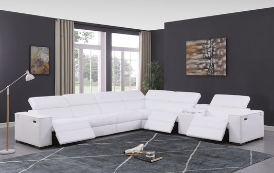 Picasso II Reclining Sectional 7-Piece (White)