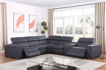 Picasso II Reclining Sectional 6-Piece (Dark Grey)