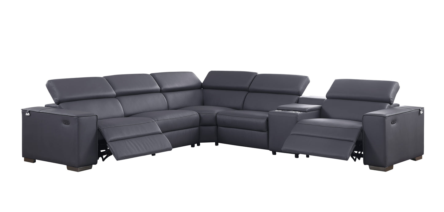 Picasso II Reclining Sectional 6-Piece (Dark Grey)