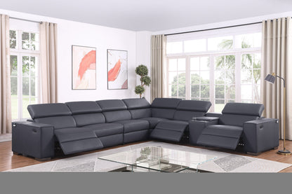 Picasso II Reclining Sectional 7-Piece (Dark Grey)