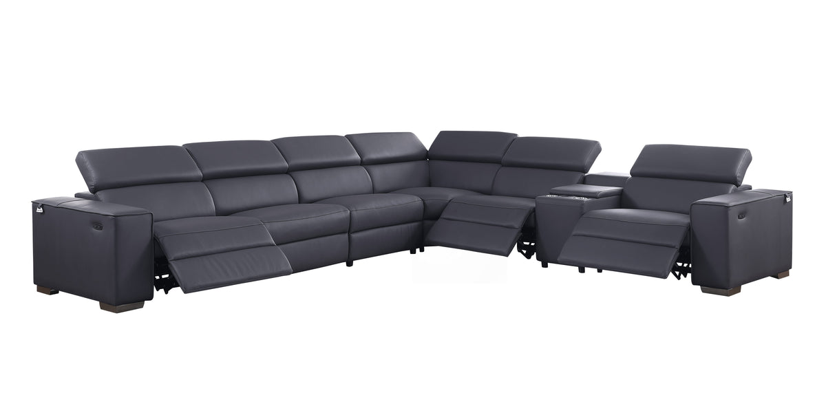 Picasso II Reclining Sectional 7-Piece (Dark Grey)
