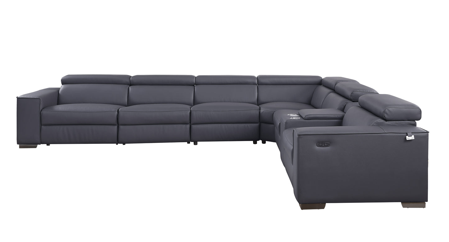 Picasso II Reclining Sectional 7-Piece (Dark Grey)