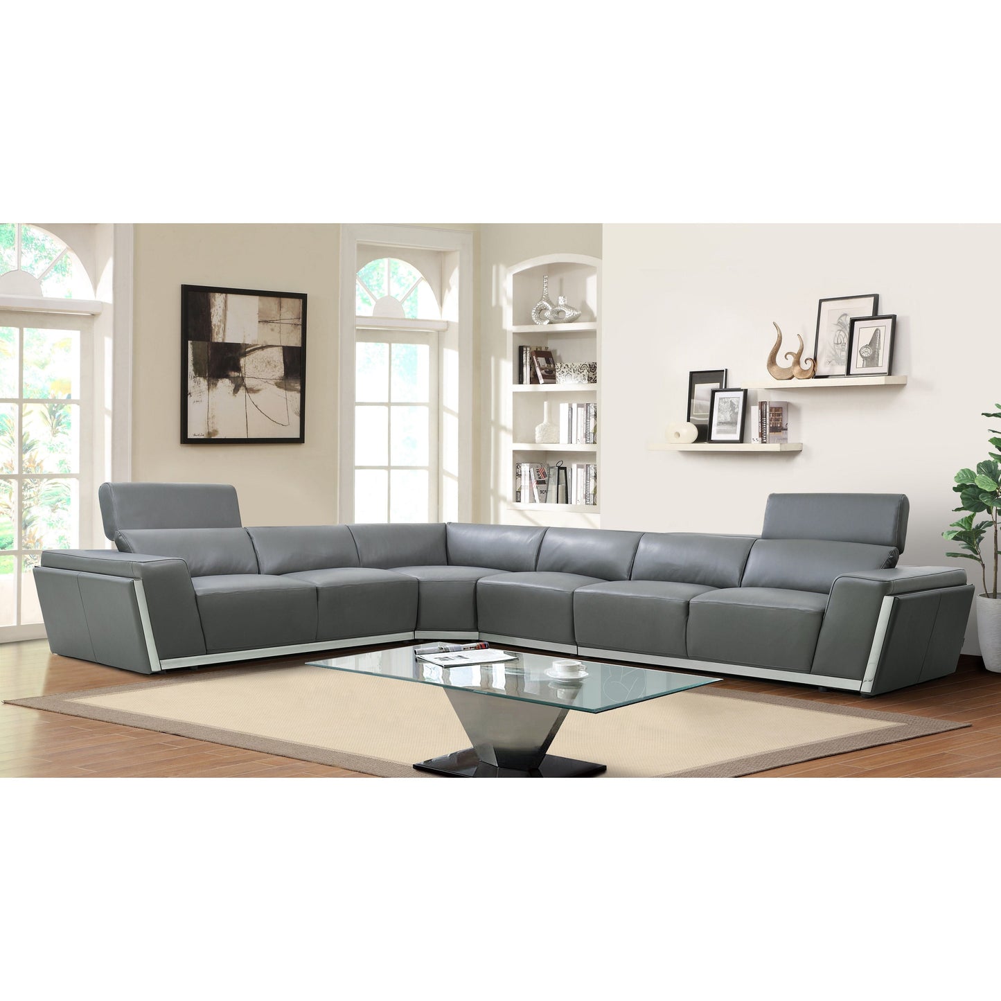 Domo Reclining Sectional (Dark Grey)