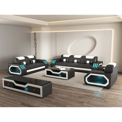 Matrix Reclining Living Room Set (Black/White)