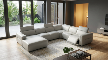 Noel Power Reclining Sectional with Chaise (Grey)