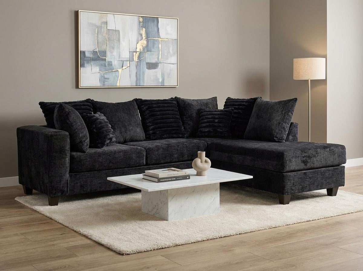 Downy Sectional (Black) Sectional