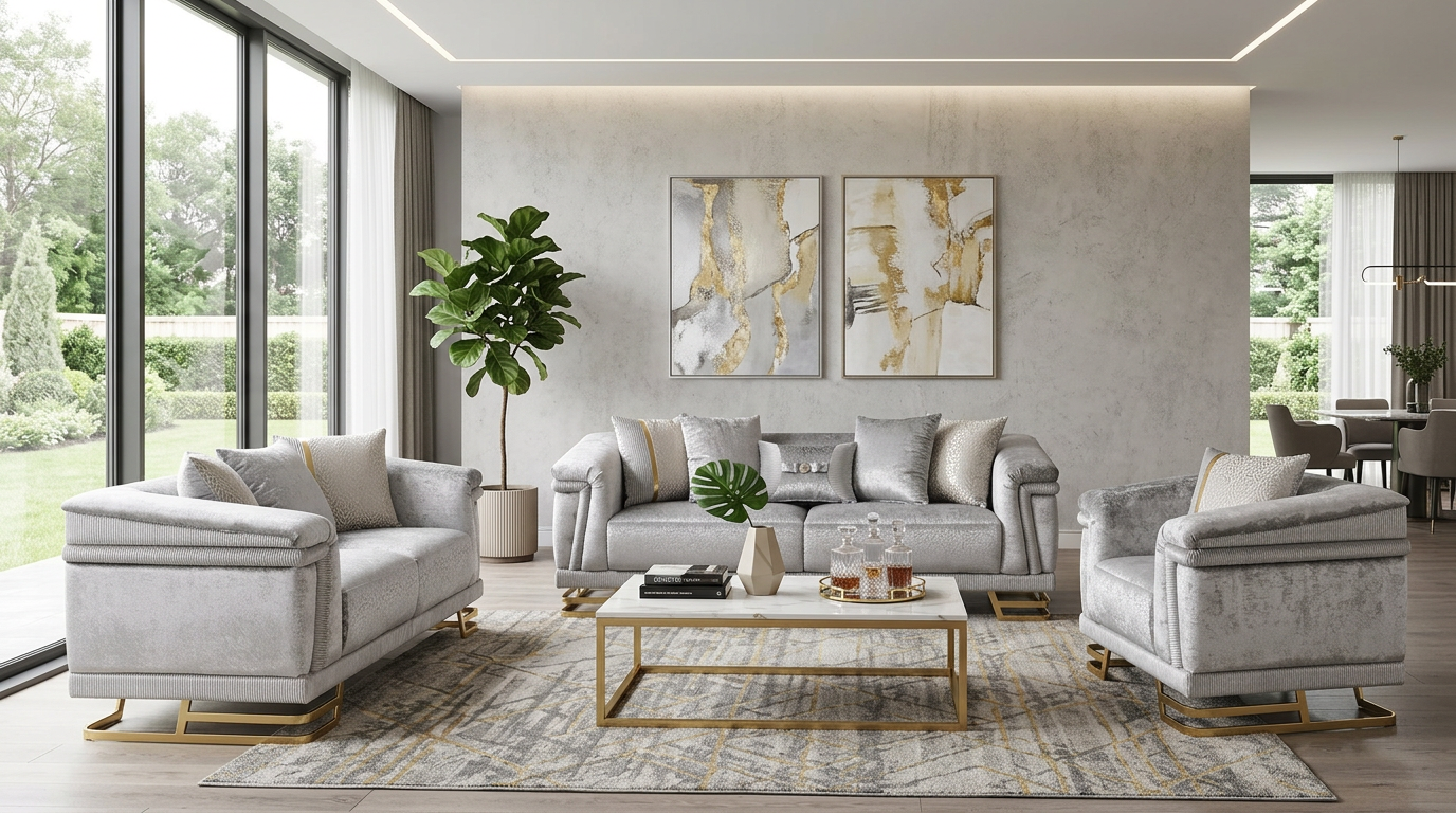 Amalfi (Grey) Living Room Set