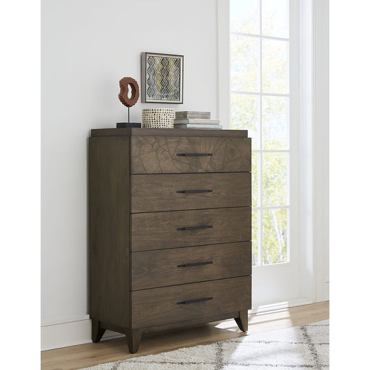 Broderick Five-Drawer Chest in Wild Oats Brown (2024)