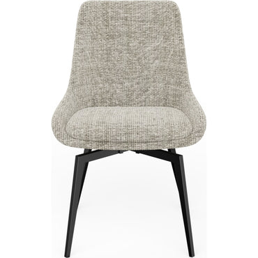 CEO 180 Degree Return Swivel Upholstered Dining Chair in Beige