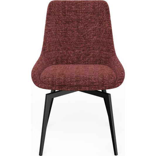 CEO 180 Degree Return Swivel Upholstered Dining Chair in Cherry