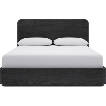 Elora Ash Wood Platform Bed in Jet