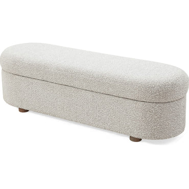 Kiki Upholstered Hinged Storage Bench in Cotton Ball Boucle (2026)
