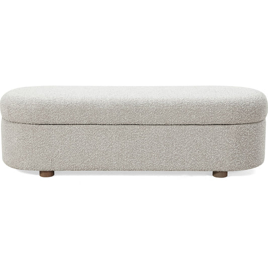 Kiki Upholstered Hinged Storage Bench in Cotton Ball Boucle (2026)