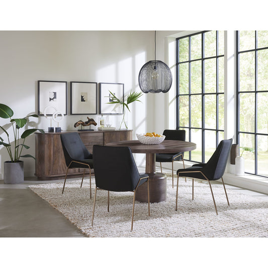 Liyana Solid Wood Round Dining Table in Natural Tan