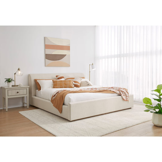 Louis Upholstered Platform Bed in Natural Linen (2026)