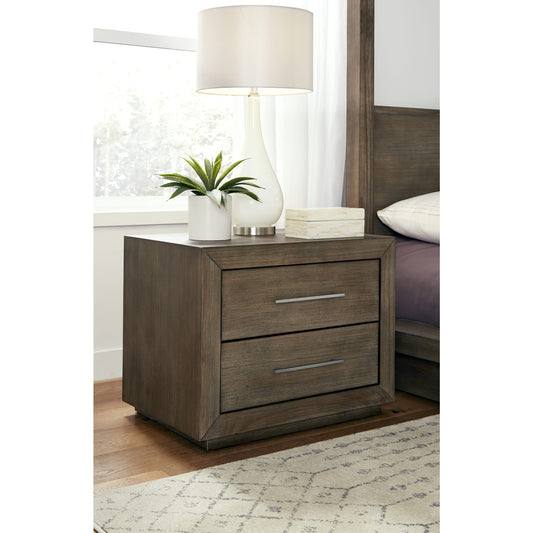 Melbourne Two Drawer Nightstand with USB in Dark Pine