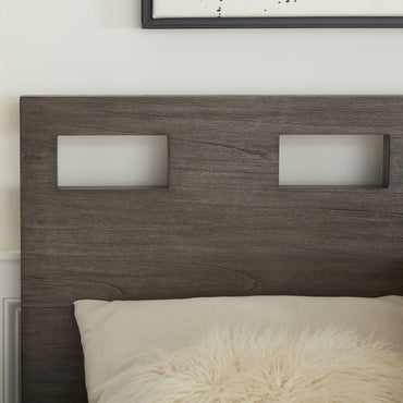 Riva Wood Bed in Sharkskin