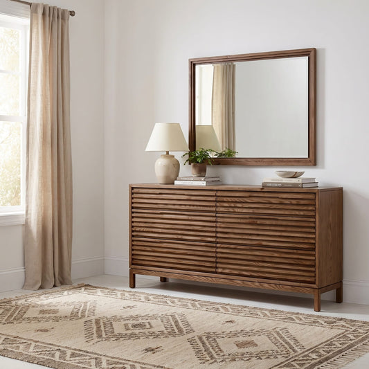 Tanner Six Drawer Ash Wood Dresser in Roux