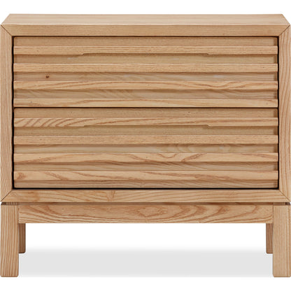 Tanner Two Drawer Ash Wood Nightstand in Flaxen