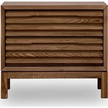 Tanner Two Drawer Ash Wood Nightstand in Roux