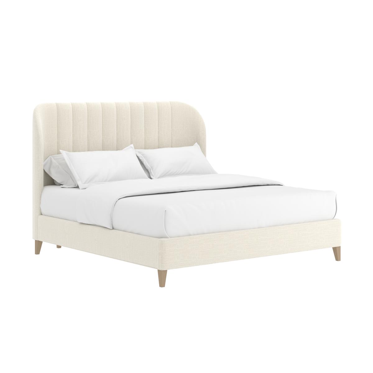 Dante Queen Wide Chn Uph Bed-Custard