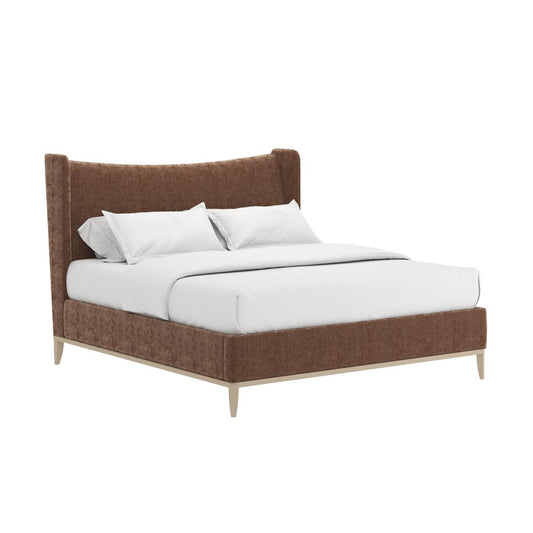 Edwin King Wing Shelter Uph Bed-Suede