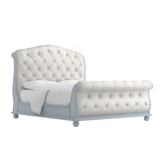 Summer Creek Queen Uph Sleigh Bed-Blue