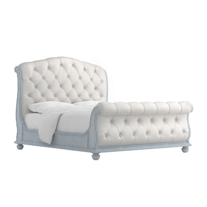 Summer Creek King Uph Sleigh Bed-Blue