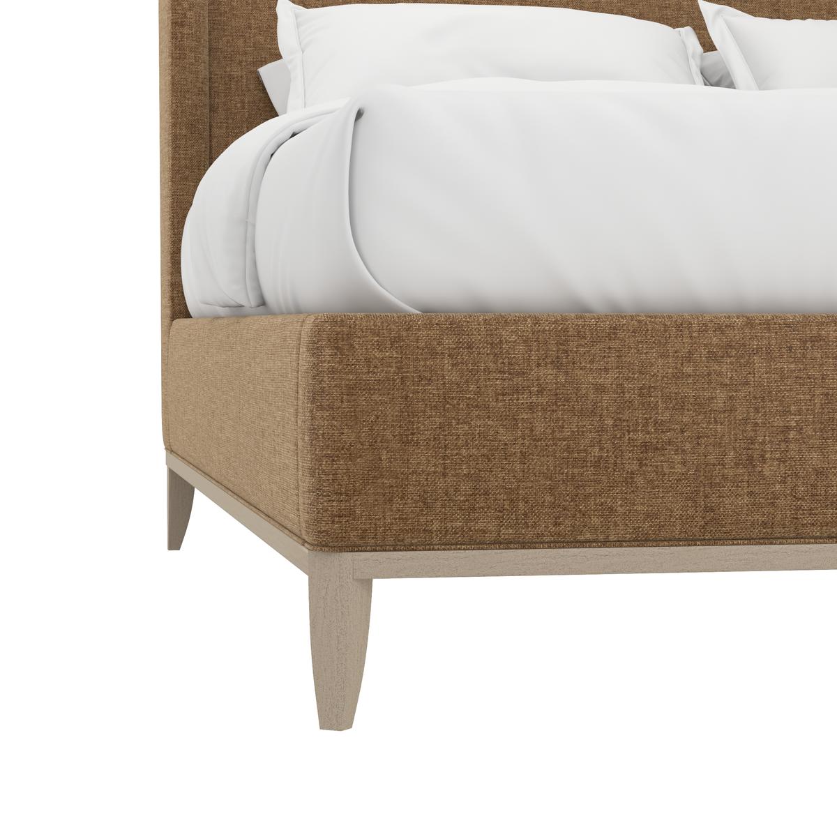 Edwin King Wing Shelter Uph Bed-Suede