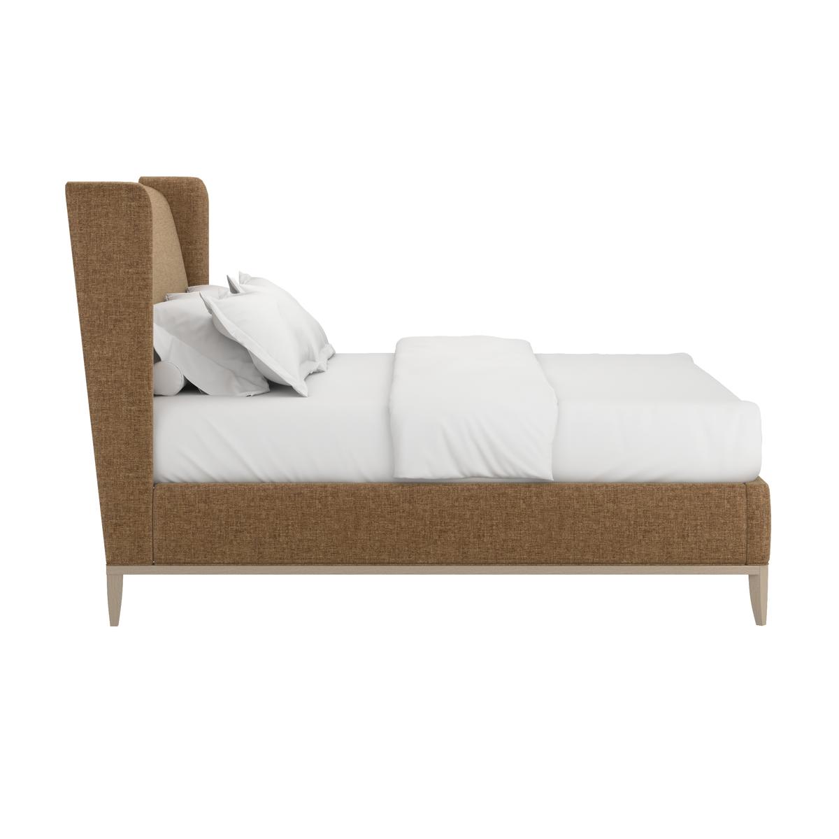 Edwin King Wing Shelter Uph Bed-Suede