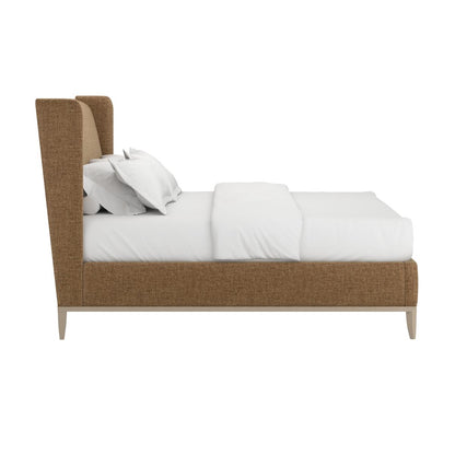 Edwin King Wing Shelter Uph Bed-Suede
