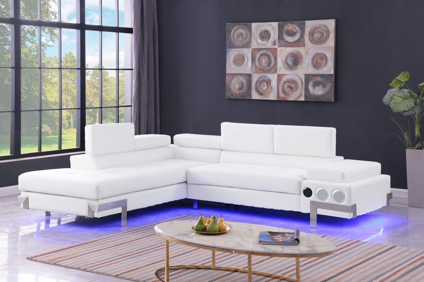 Magic White (LED & Speaker) Sectional