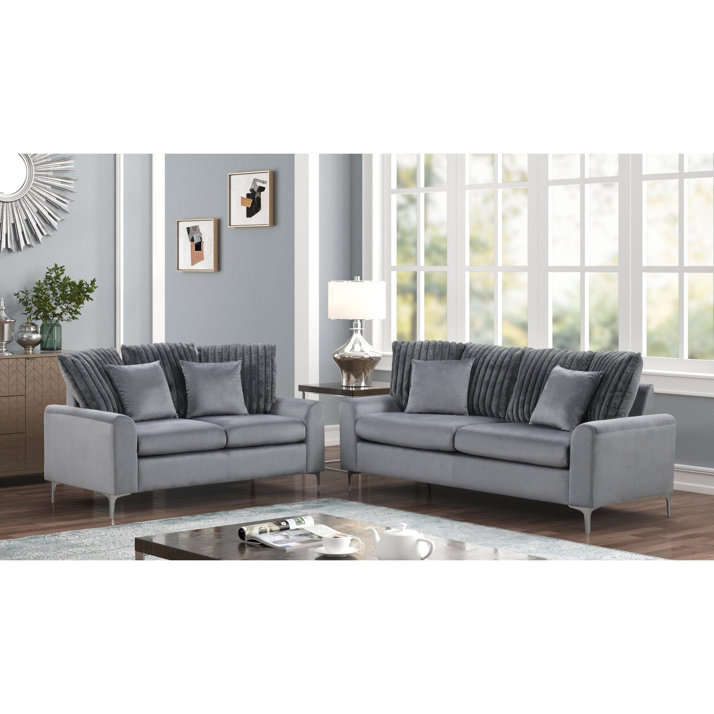 Elina (Grey) Living Room Set