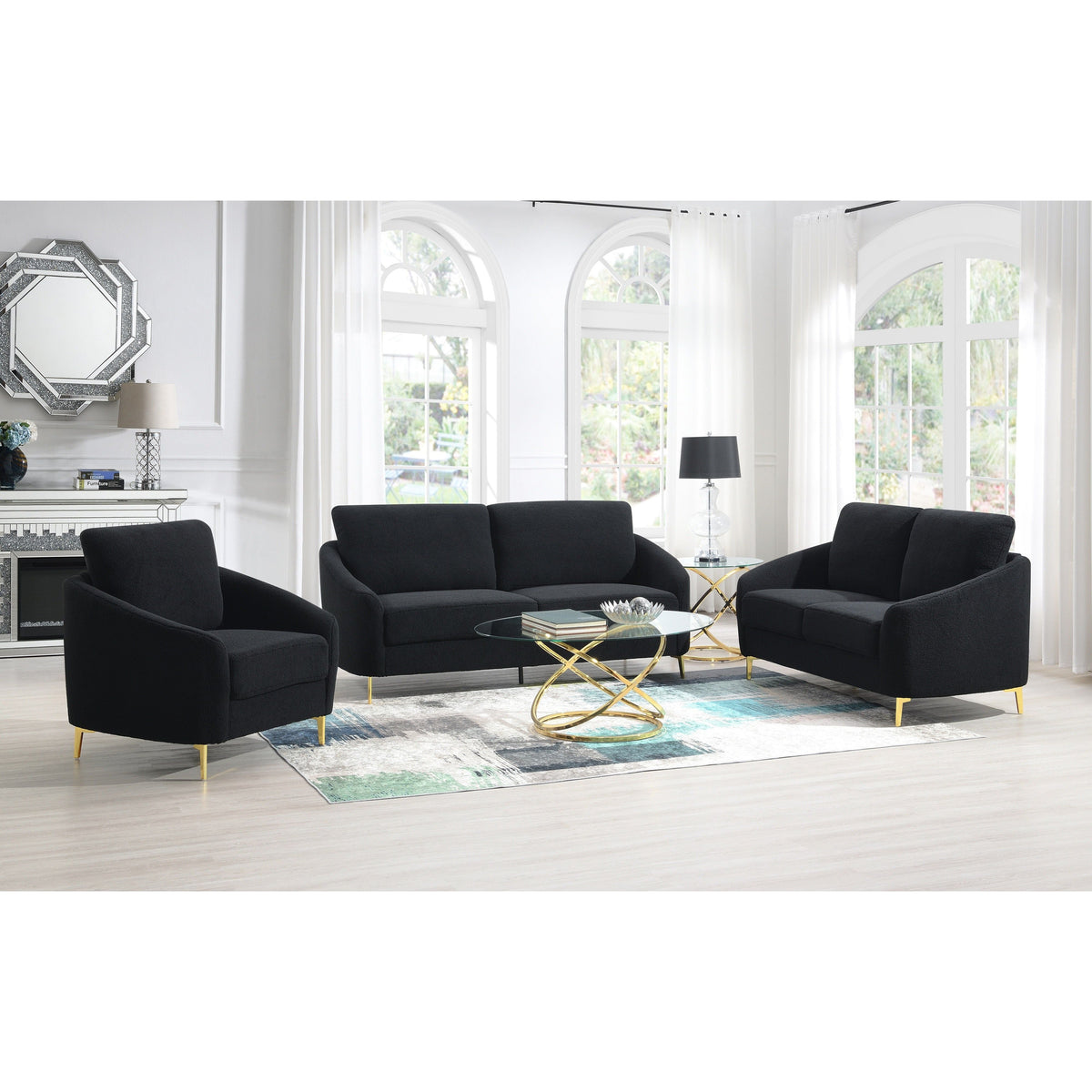 Lila (Black) Living Room Set