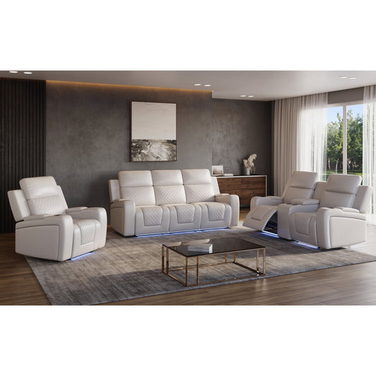 Bomer (White) Reclining Living Room Set