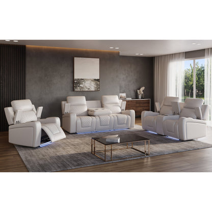 Bomer (White) Reclining Living Room Set