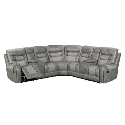 Phoenix II Grey Reclining Sectional