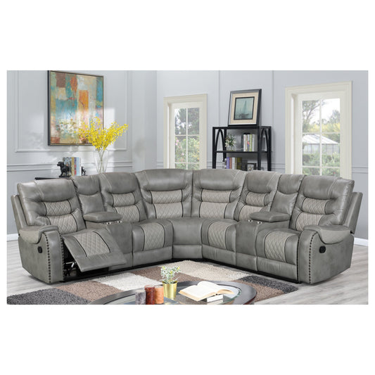 Phoenix II Grey Reclining Sectional