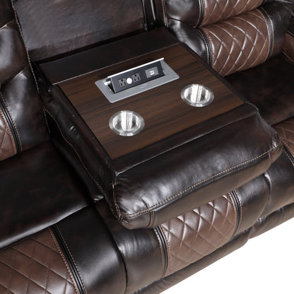Phoenix II Brown Reclining Living Room Set
