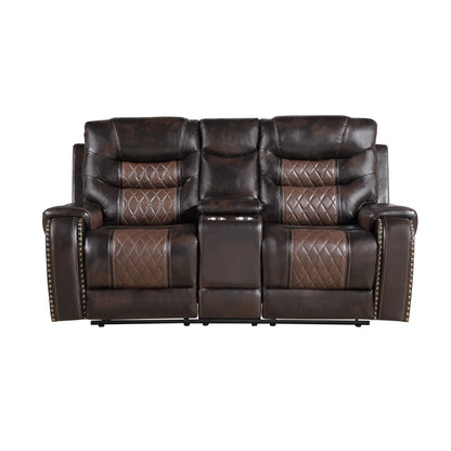 Phoenix II Brown Reclining Living Room Set