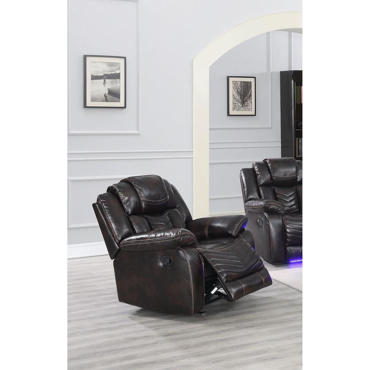 Lucky Charm Sec (Brown) Reclining Sectional